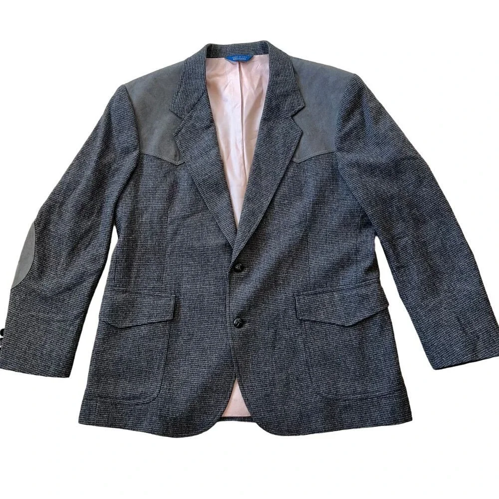 Pendleton Men's Vintage Wool Western Style Sport coat Blazer Elbow Patches Sz 44